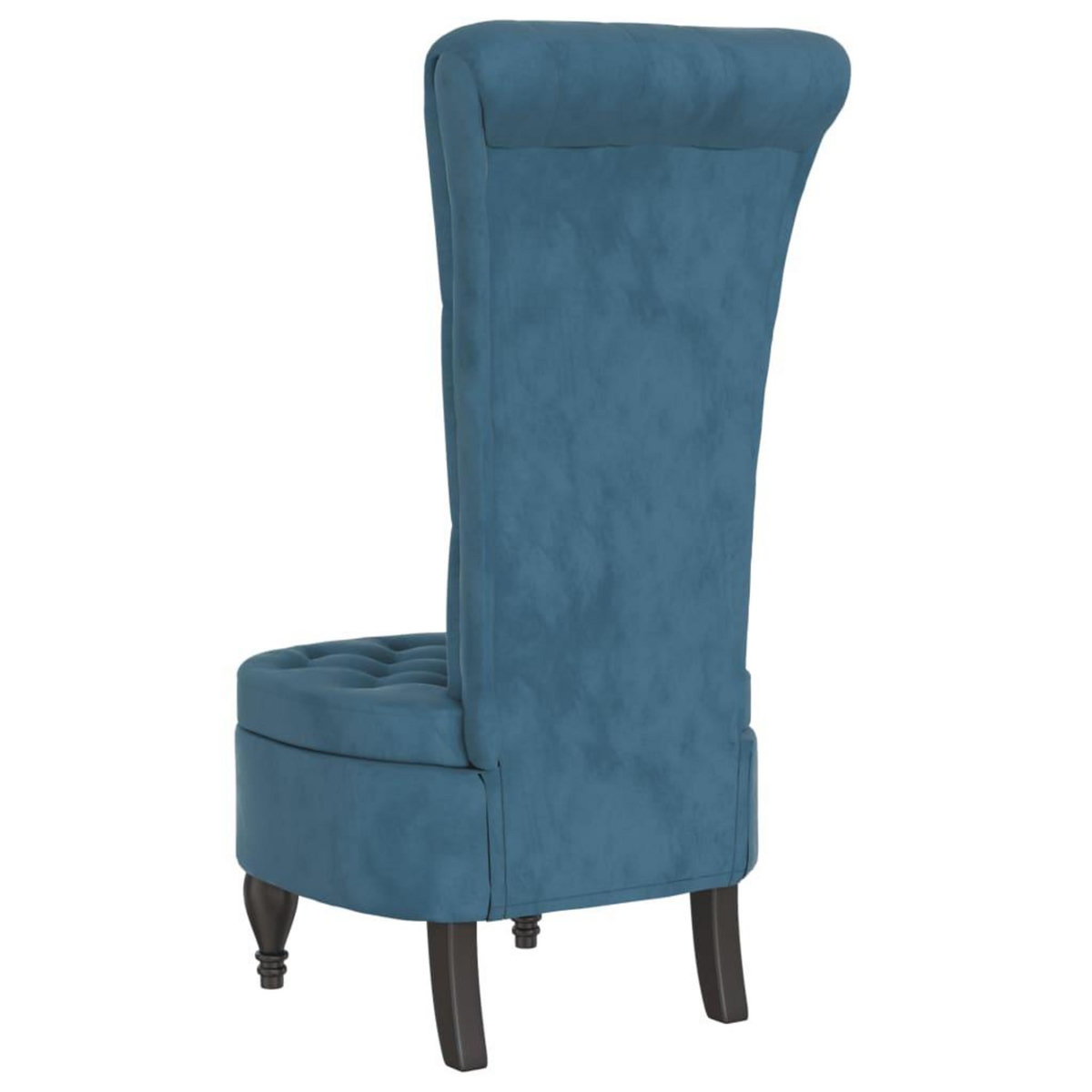 VIDAXL Chaise a dossier haut bleu velours conception de bouton