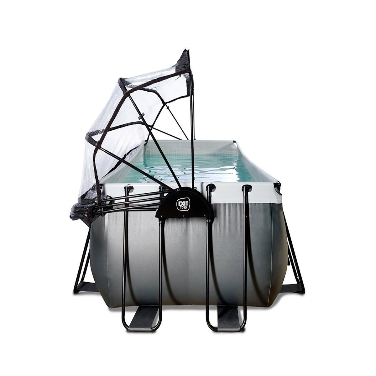 EXIT TOYS Piscine tubulaire Black Leather rectangulaire 5,40 x 2,50 x 1,22 m avec dôme - Exit Toys