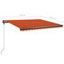 Voir la diapositive 6 : VIDAXL Auvent manuel retractable avec LED 450x350 cm Orange et marron