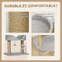 Voir la diapositive 4 : PAWHUT Arbre à chat 2 griffoirs jute naturelle panier jeu 2 boules suspendues avec clochettes peluche grise