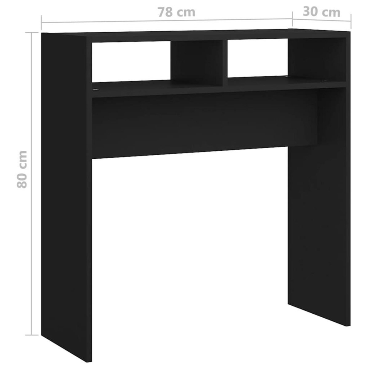 VIDAXL Table console noir 78x30x80 cm bois d'ingenierie