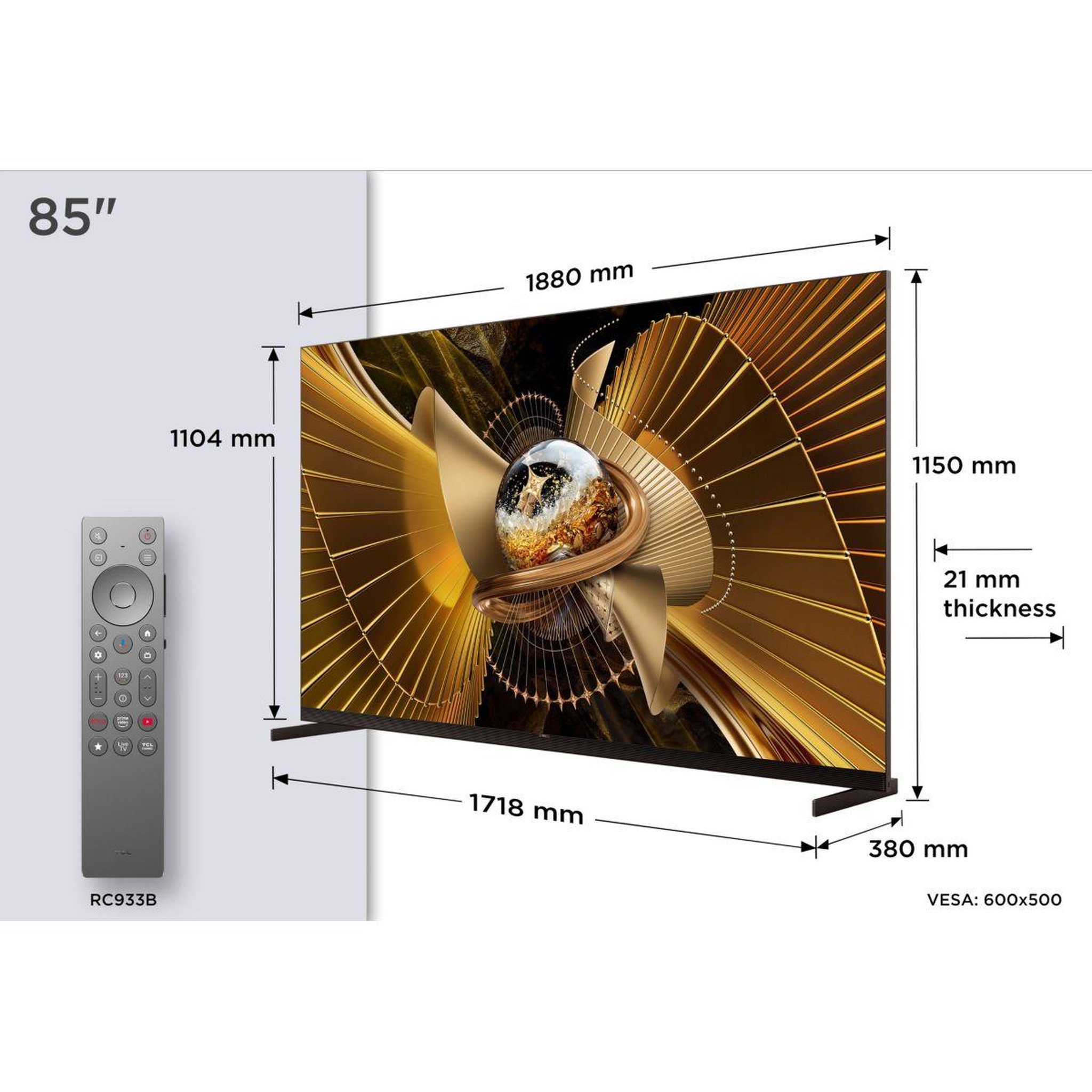Voir la diapositive 4 : TCL Tv mini led 85x11l (2026) 85  (215 cm) 4k