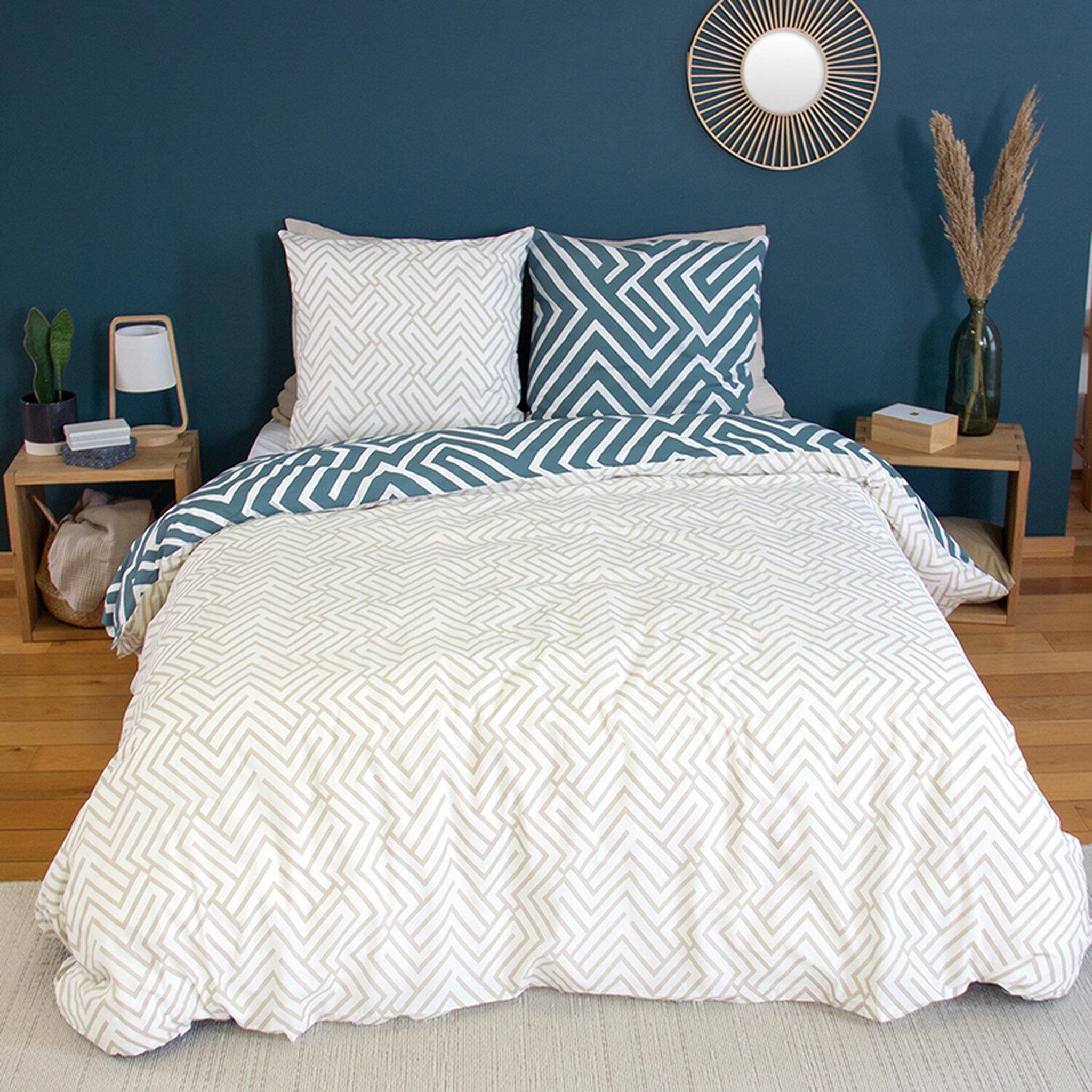 Voir la diapositive 3 : Home collection Parure De Couette 100% Coton 52 Fils, Phosy