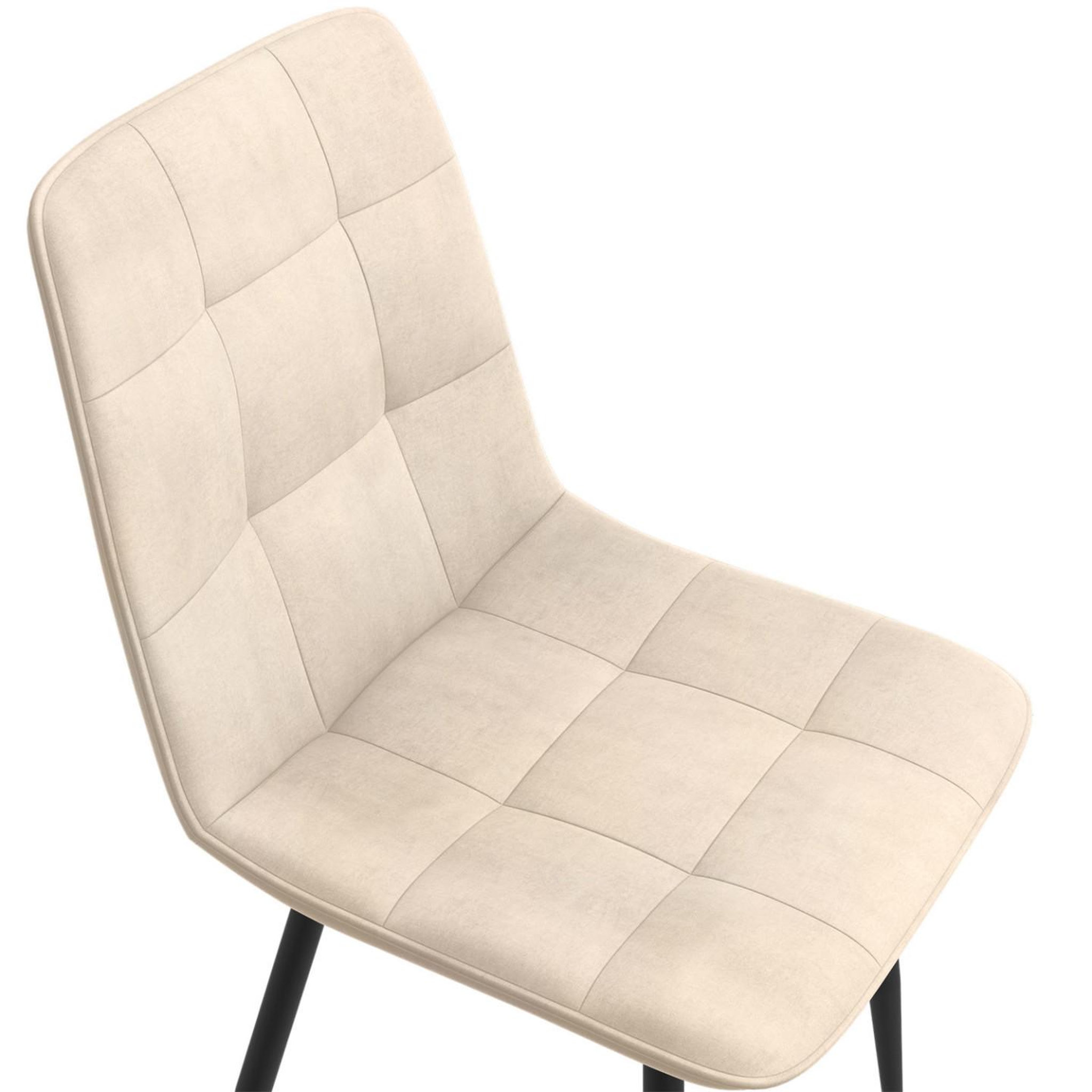 Voir la diapositive 6 : ID MARKET Lot de 6 chaises mila en velours beige pour salle à manger