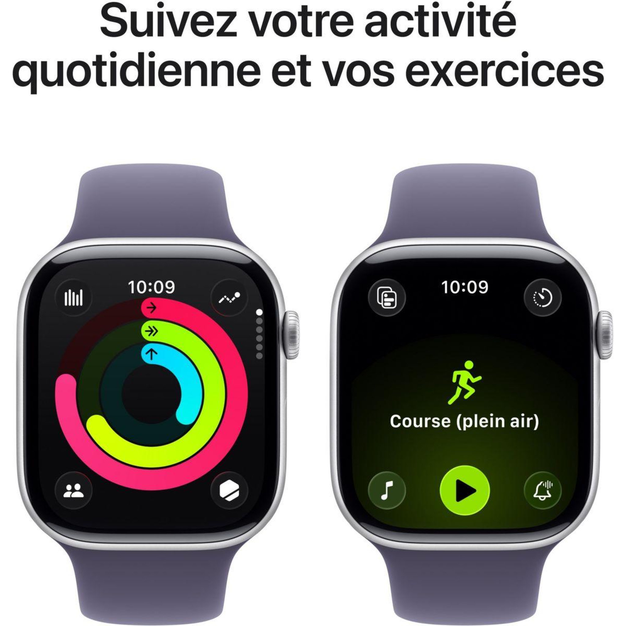 Voir la diapositive 4 : APPLE Montre connectée 46mm Alu Argent / Violet Serie 11 M/L
