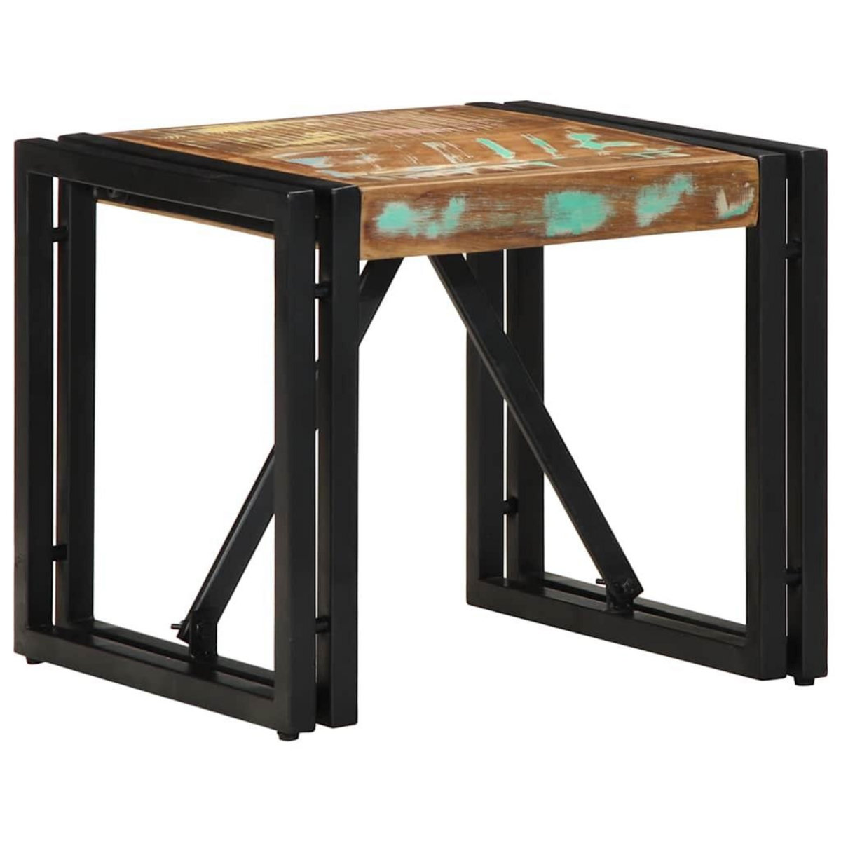 VIDAXL Table basse multicolore 40x40x35 cm bois de recuperation massif
