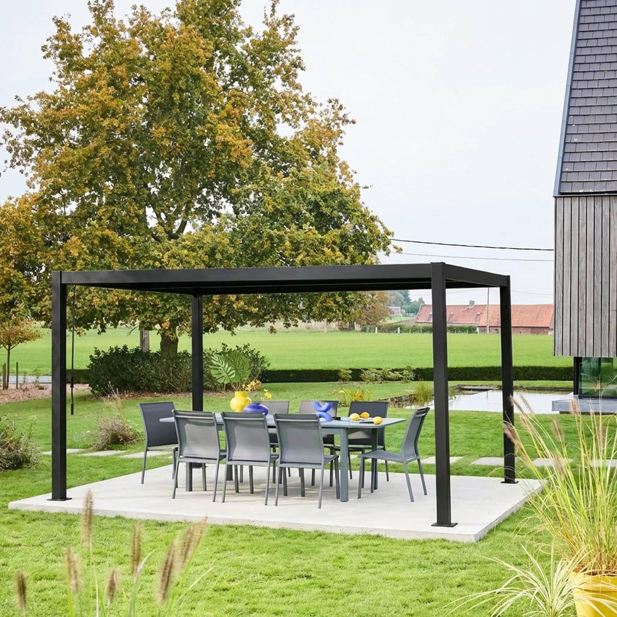 SWEEEK Pergola bioclimatique aluminium et acier lames orientables 4x3m Palace