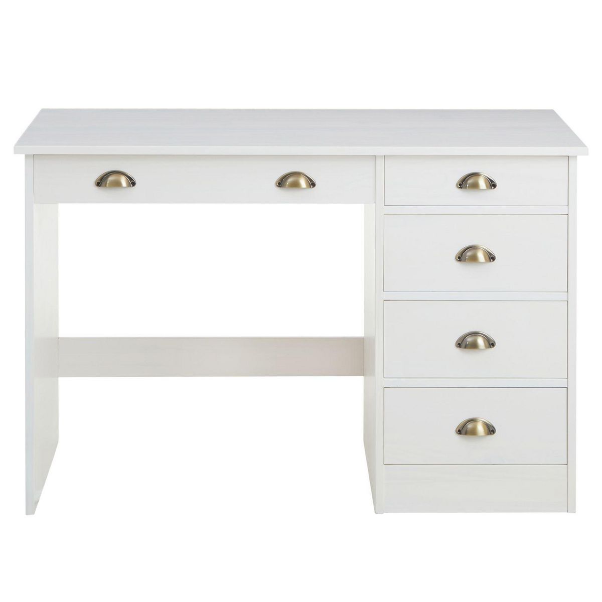 IDIMEX Bureau LANA avec 5 tiroirs en pin massif