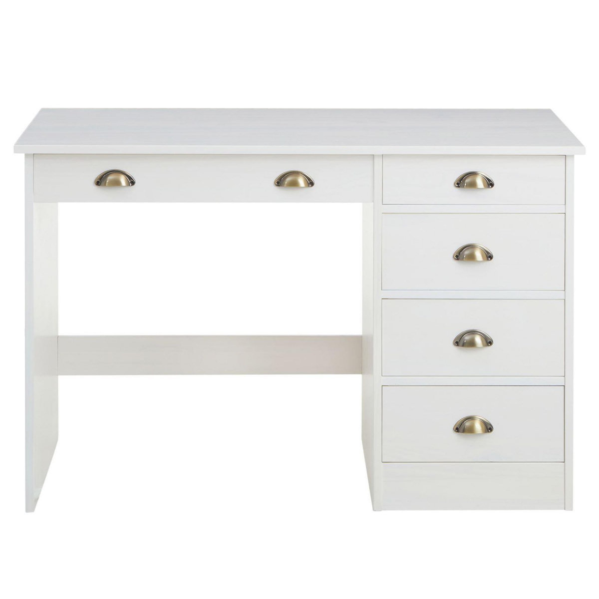 IDIMEX Bureau LANA avec 5 tiroirs en pin massif