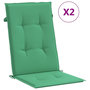 Voir la diapositive 2 : VIDAXL Coussins de chaise de jardin a dossier haut lot de 2 vert tissu