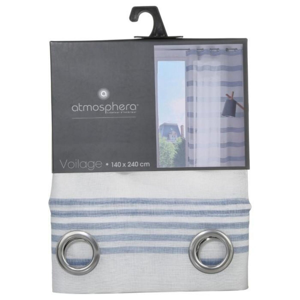 ATMOSPHERA Rideau Voilage  Lou  140x240cm Bleu