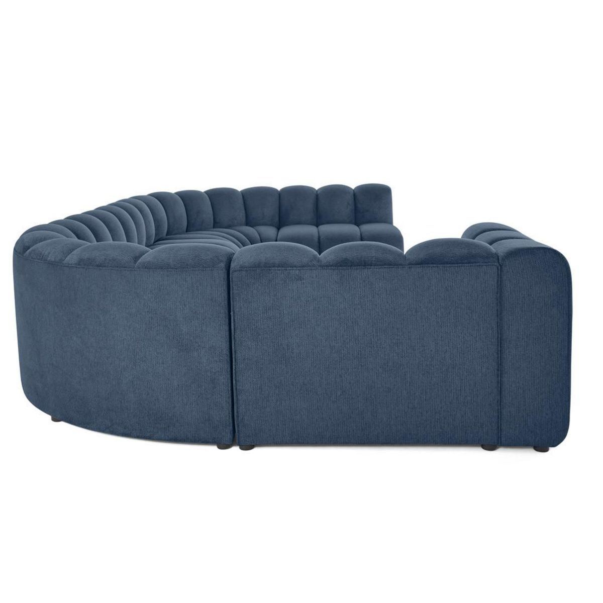 LISA DESIGN Debbie - canapé modulable panoramique d'angle droit 7 places en tissu texturé