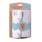 TOILINUX Lot de 2 langes pour enfant. Coloris disponibles : Rose, Gris