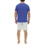 Voir la diapositive 2 : PIERRE CARDIN Ensemble Pyjama court homme en coton uni col boutonné & Logo poitrine