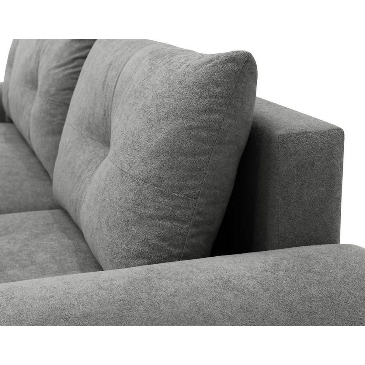 BEST MOBILIER Luzzio - canapé d'angle droit 4 places convertible avec coffre en tissu texturé