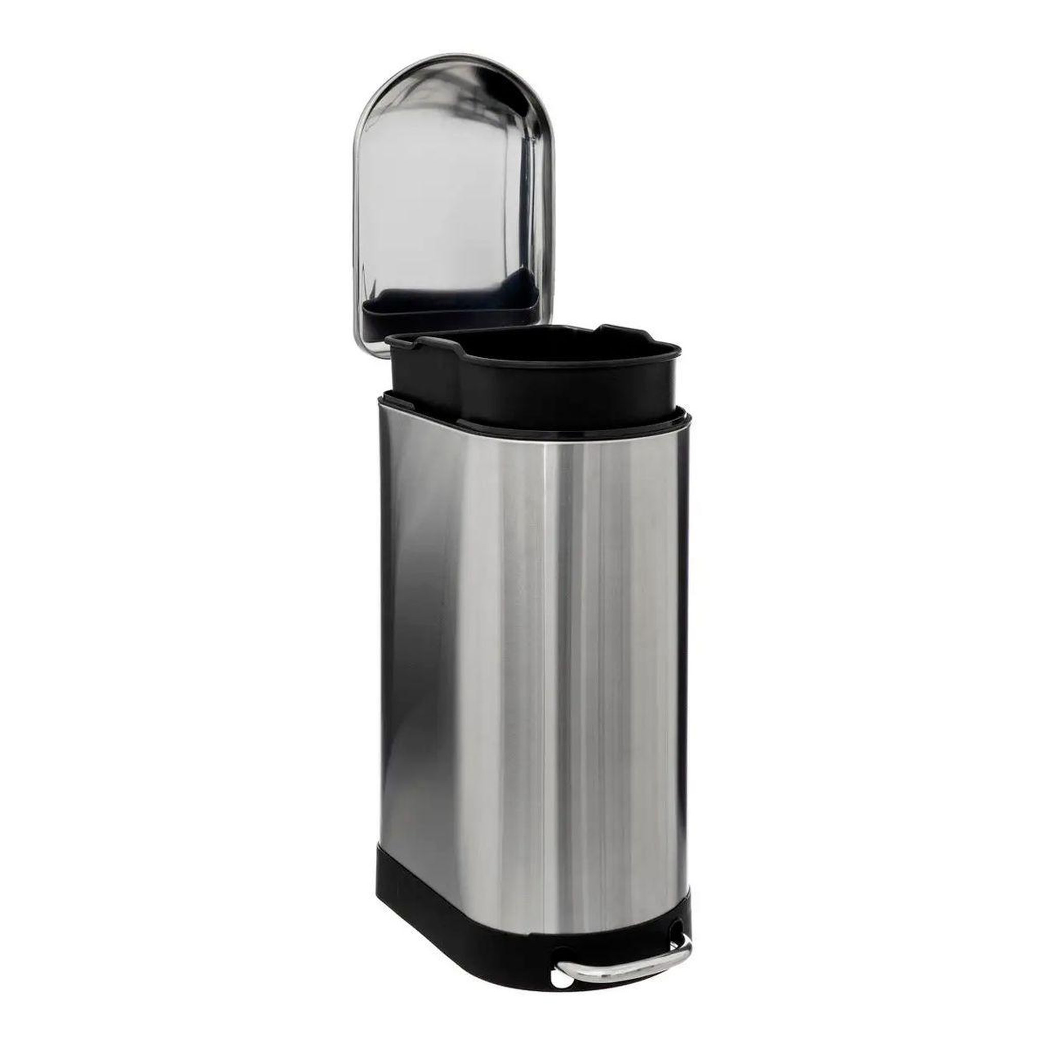 Voir la diapositive 3 : FIVE Poubelle de cuisine fine en inox  ariane  30l argent