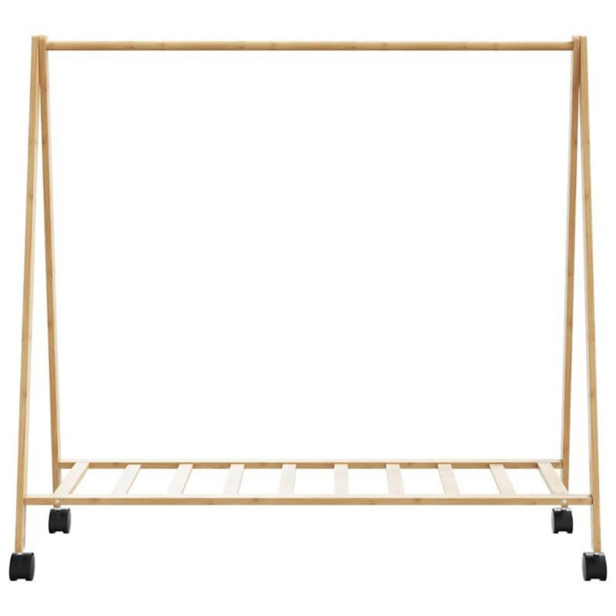 VIDAXL Porte vêtements et étagères et roulettes 106x34x106,5cm bambou