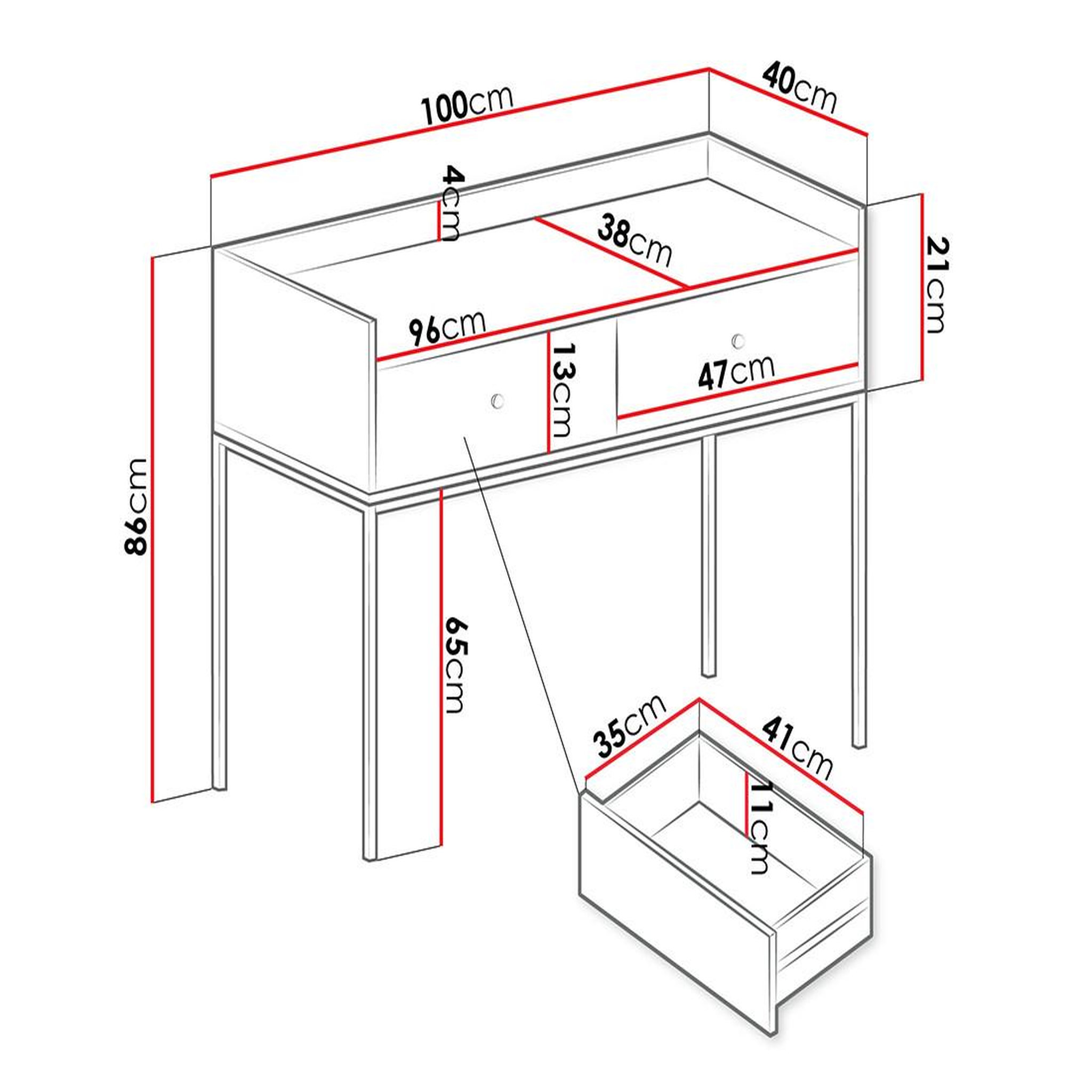 Voir la diapositive 5 : BEST MOBILIER Filipo - console - blanc - 100 cm