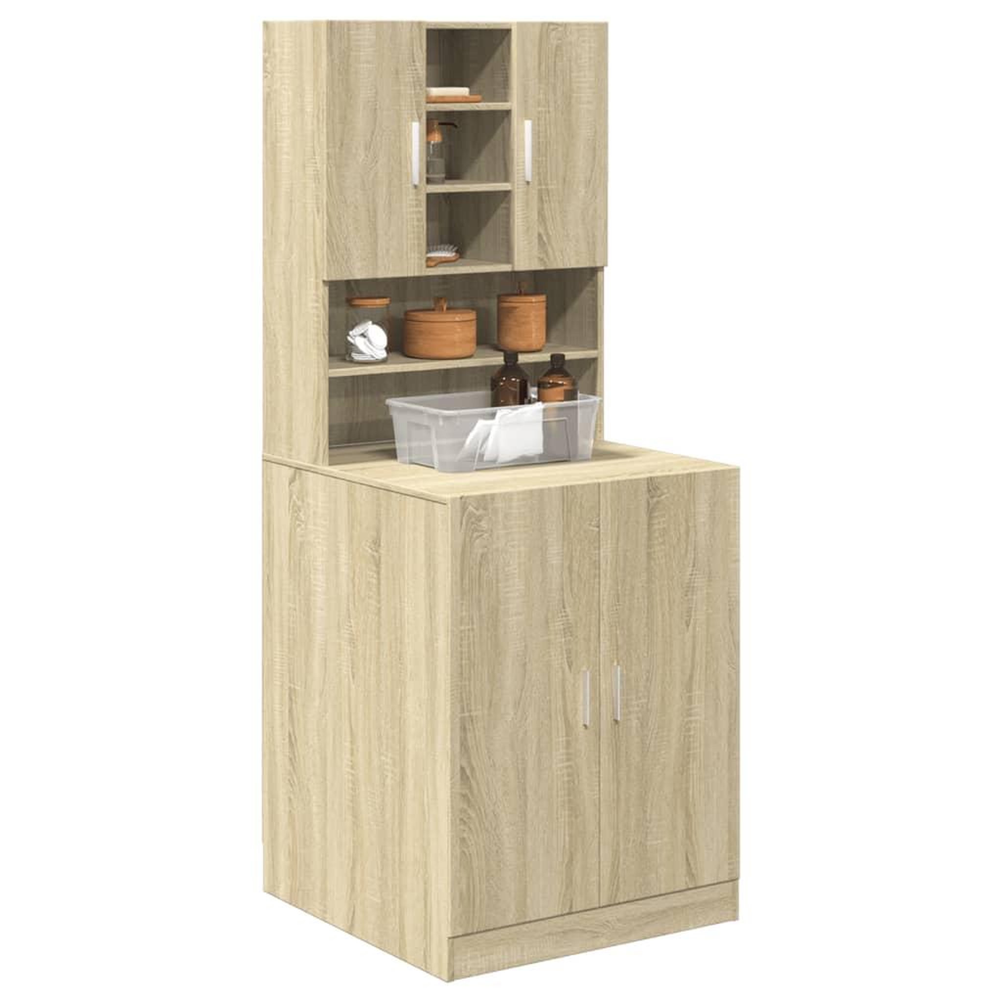 Voir la diapositive 3 : VIDAXL Armoires pour machine a laver 2pcs chene sonoma bois ingenierie