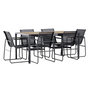 Voir la diapositive 1 : Paris Prix Ensemble Table de Jardin & 6 Chaises  Lampedusa  160cm Noir