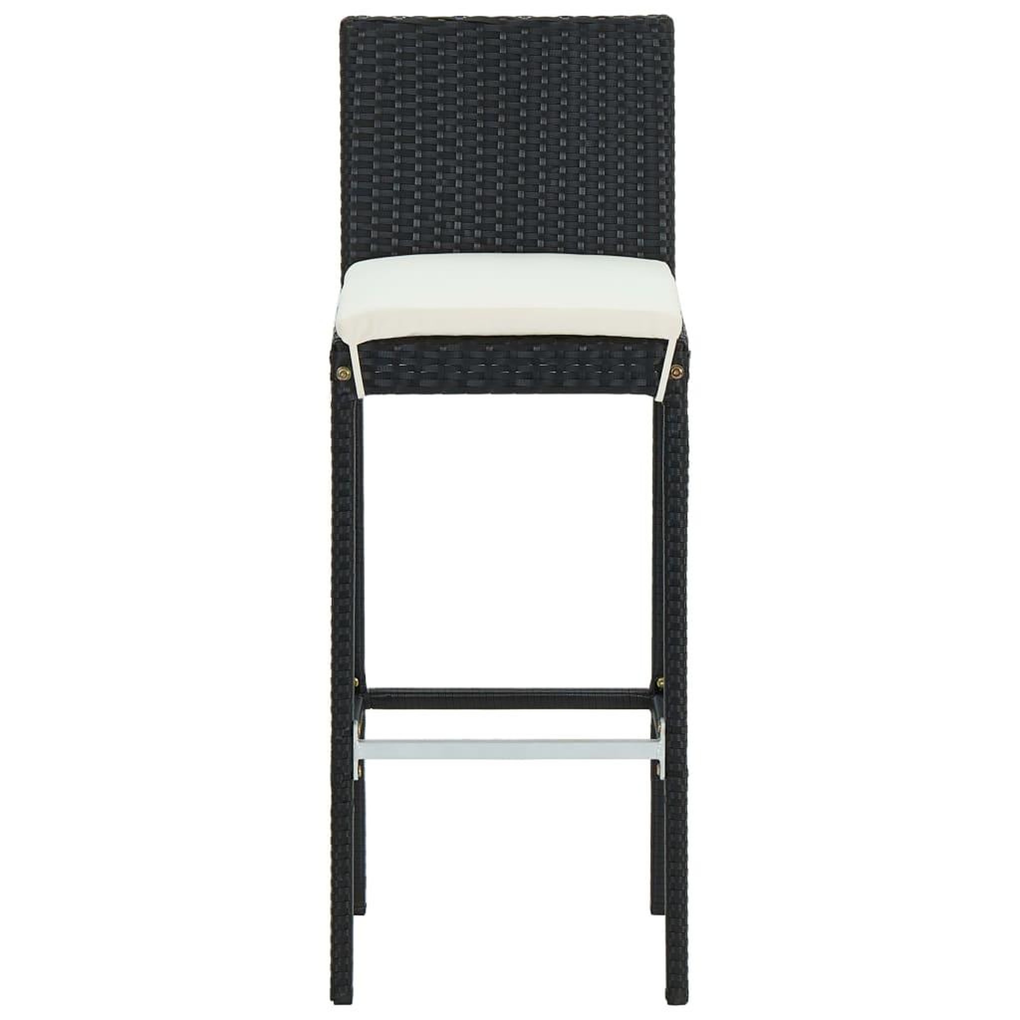 Voir la diapositive 5 : VIDAXL Ensemble de bar d'exterieur 3 pcs coussins Resine tressee Noir