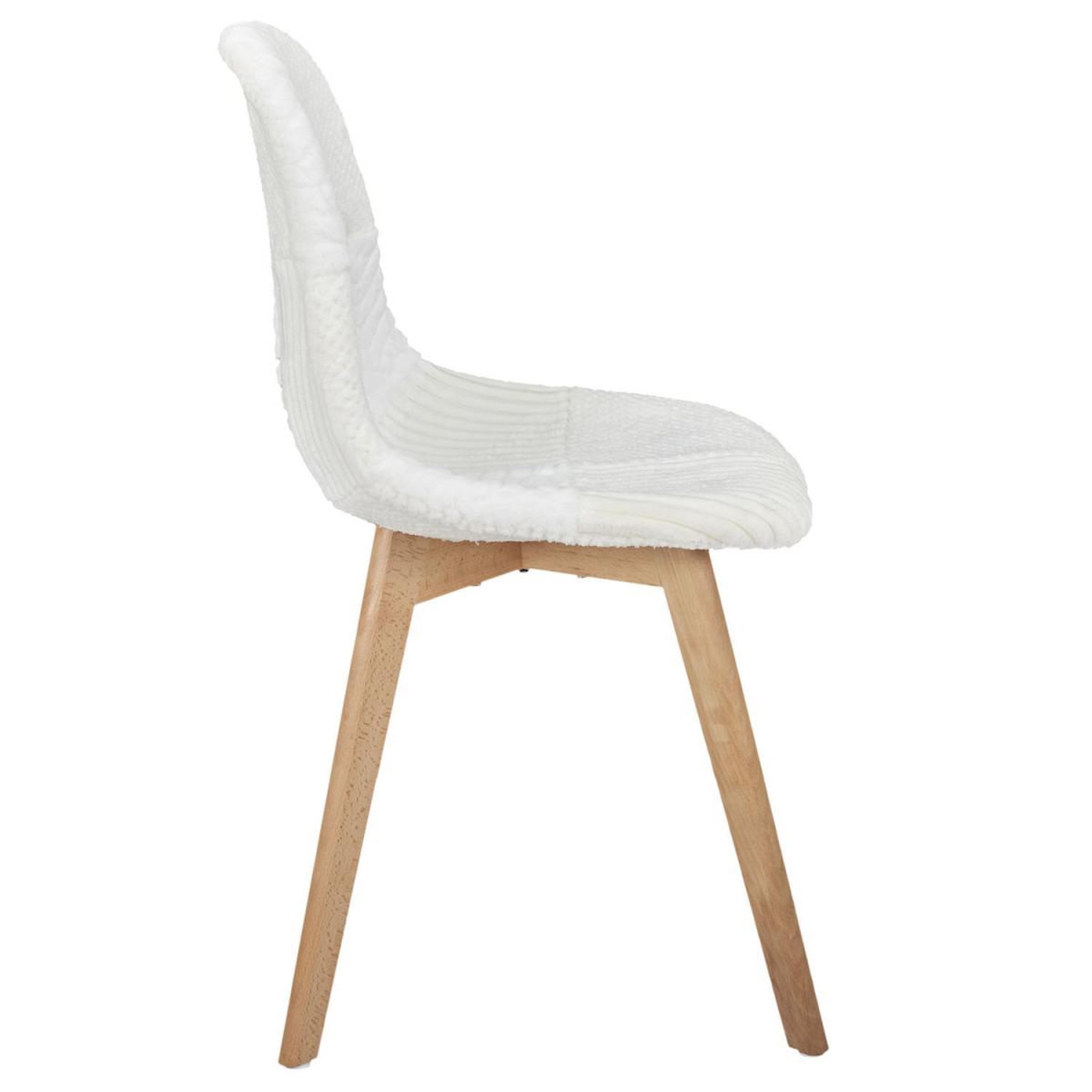 Voir la diapositive 4 : The Home Deco Factory Lot de 4 chaises scandinaves  patchwork  87cm blanc