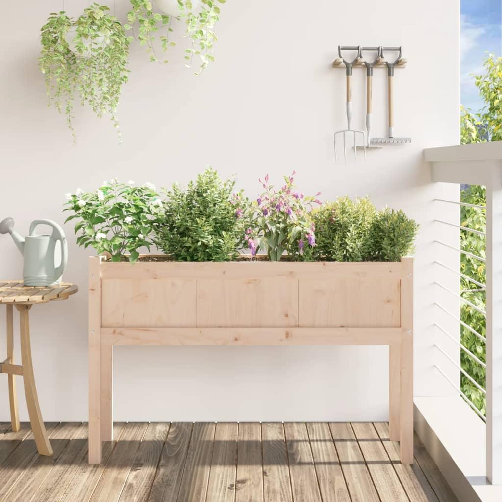 Voir la diapositive 3 : VIDAXL Jardinieres avec pieds 110x31x70 cm bois de pin massif