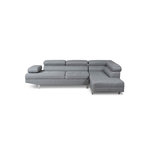 Paris Prix Canapé d'Angle Droit en Tissu  Têtière  260cm Gris