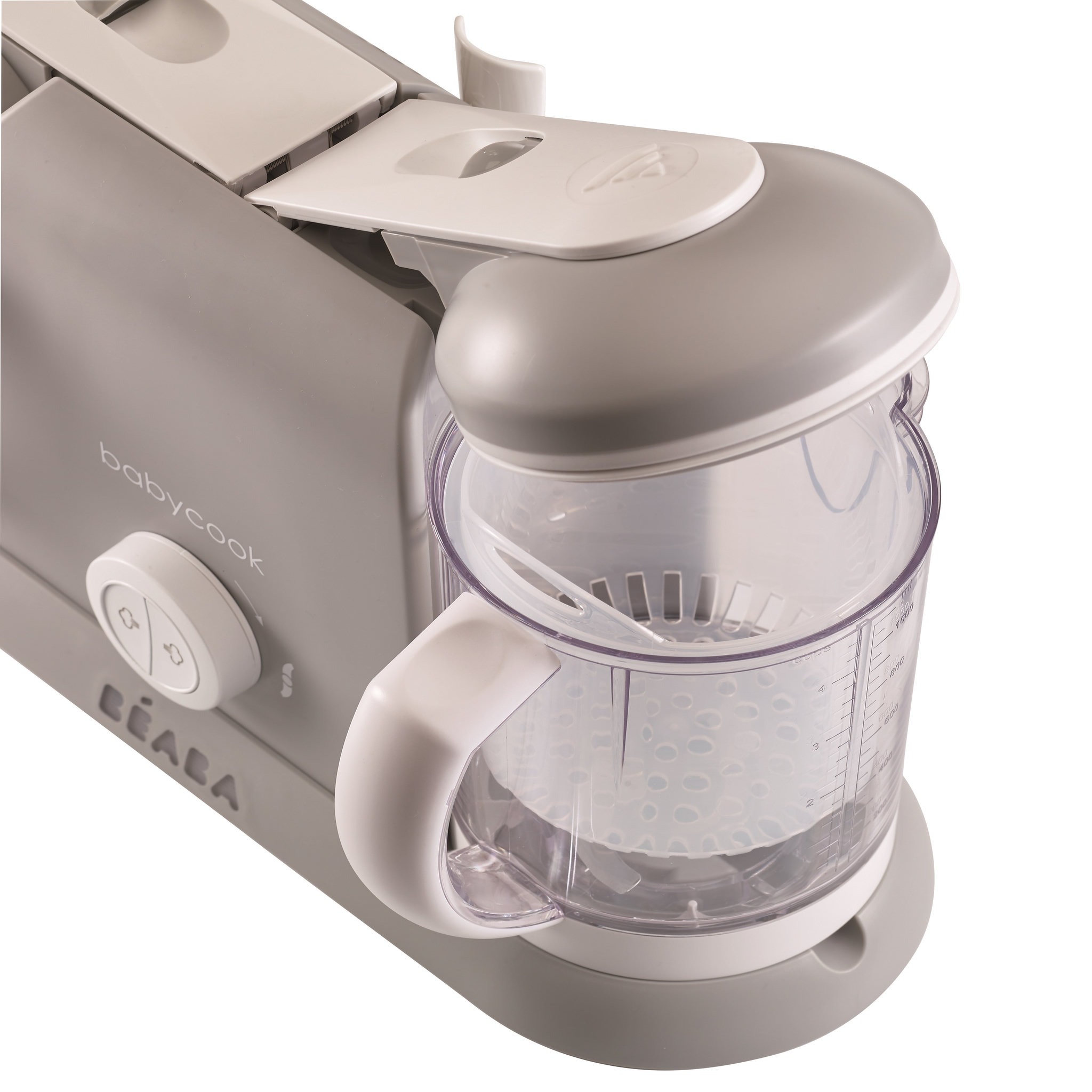 Voir la diapositive 4 : BEABA Cuiseur vapeur - mixeur 2 bols BabyCook® Plus - Gris