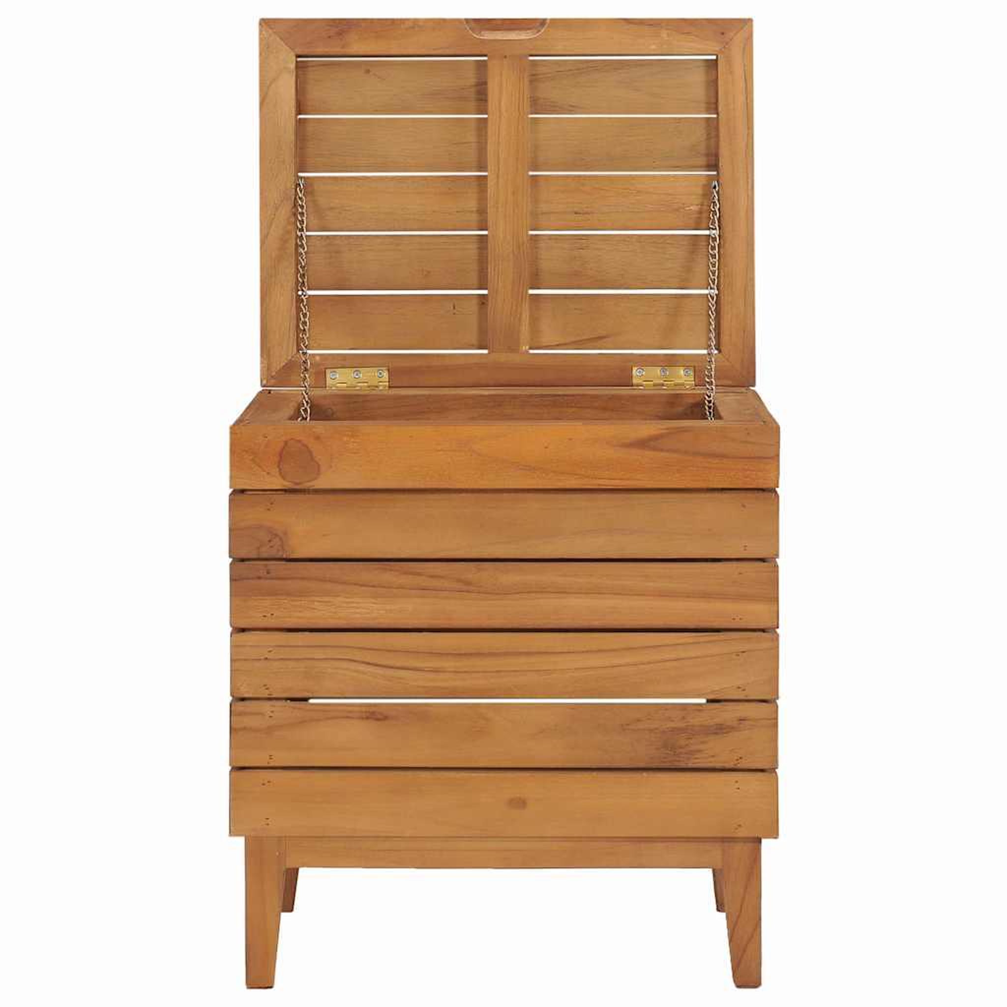 Voir la diapositive 4 : VIDAXL Panier a linge 40x30x45 cm bois de teck massif