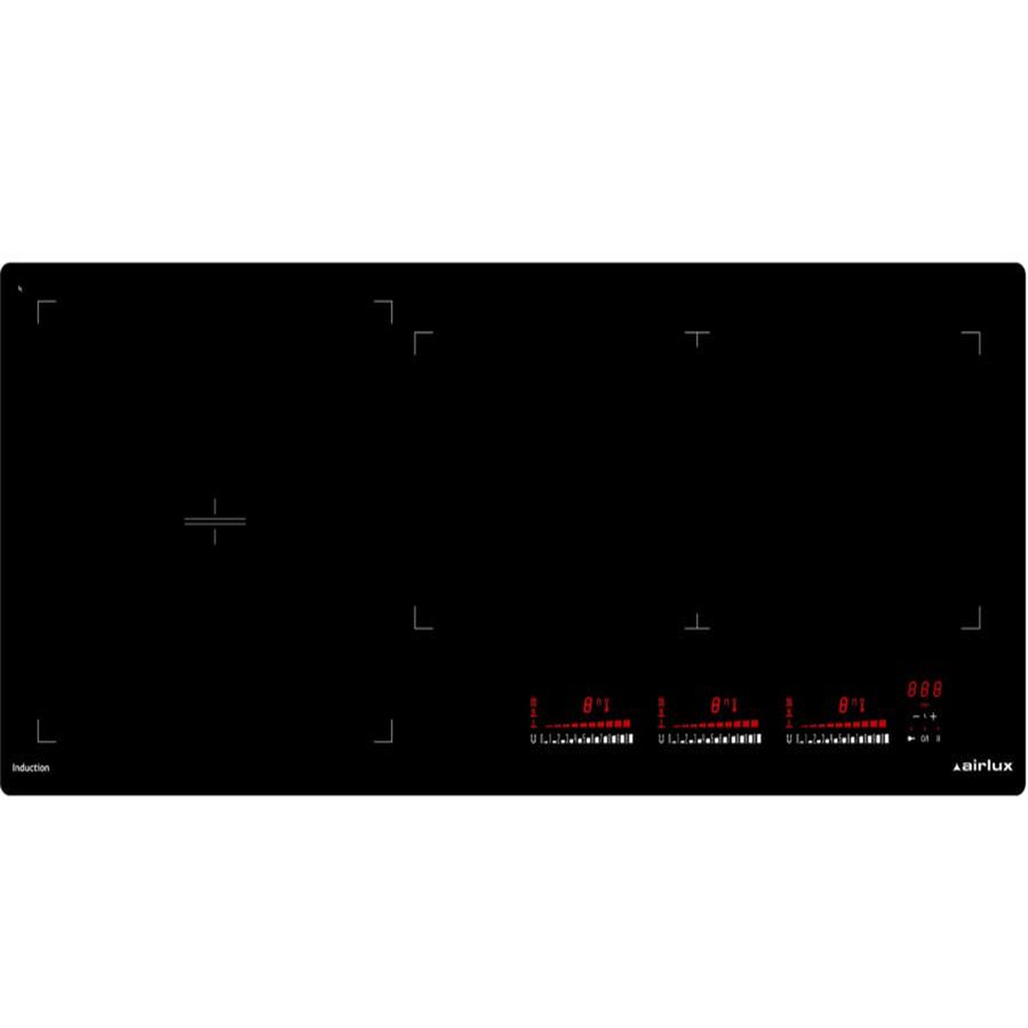 Voir la diapositive 1 : Airlux Table de cuisson induction 90cm 3 feux 7400w noir - atif930bk