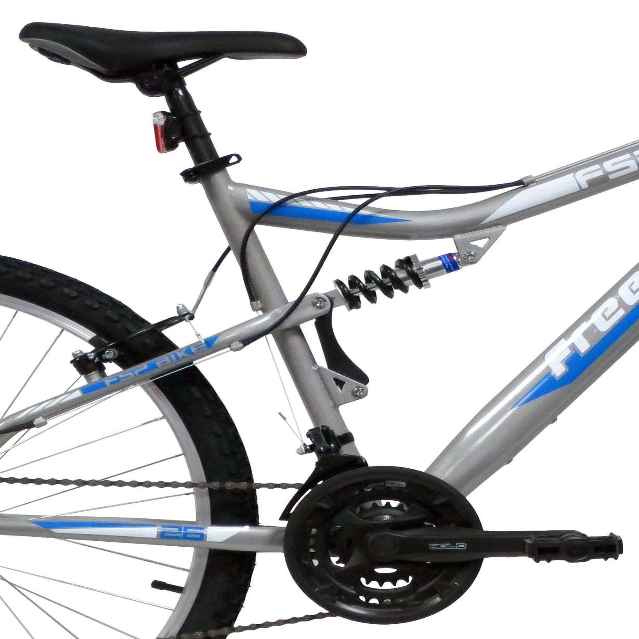 Voir la diapositive 3 : FREERIDER Vélo VTT 26'' Tout Suspendu   Freerider   équipé de 18 Vitesses - Freins V-Brake - Cadre Suspendu acier et Fourche télescopique - Dérailleur Shimano & Jantes en aluminium