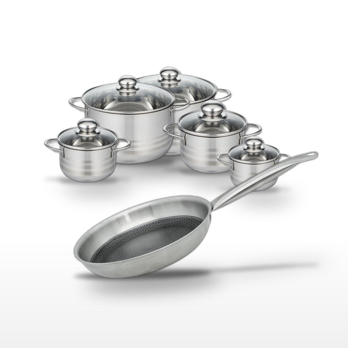 ELO Lot de 6 Faitouts Elo Relief Solution avec Poêle 28 cm