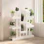 Voir la diapositive 3 : VIDAXL Support a plantes Blanc 104,5x25x109,5 cm Bois massif de pin