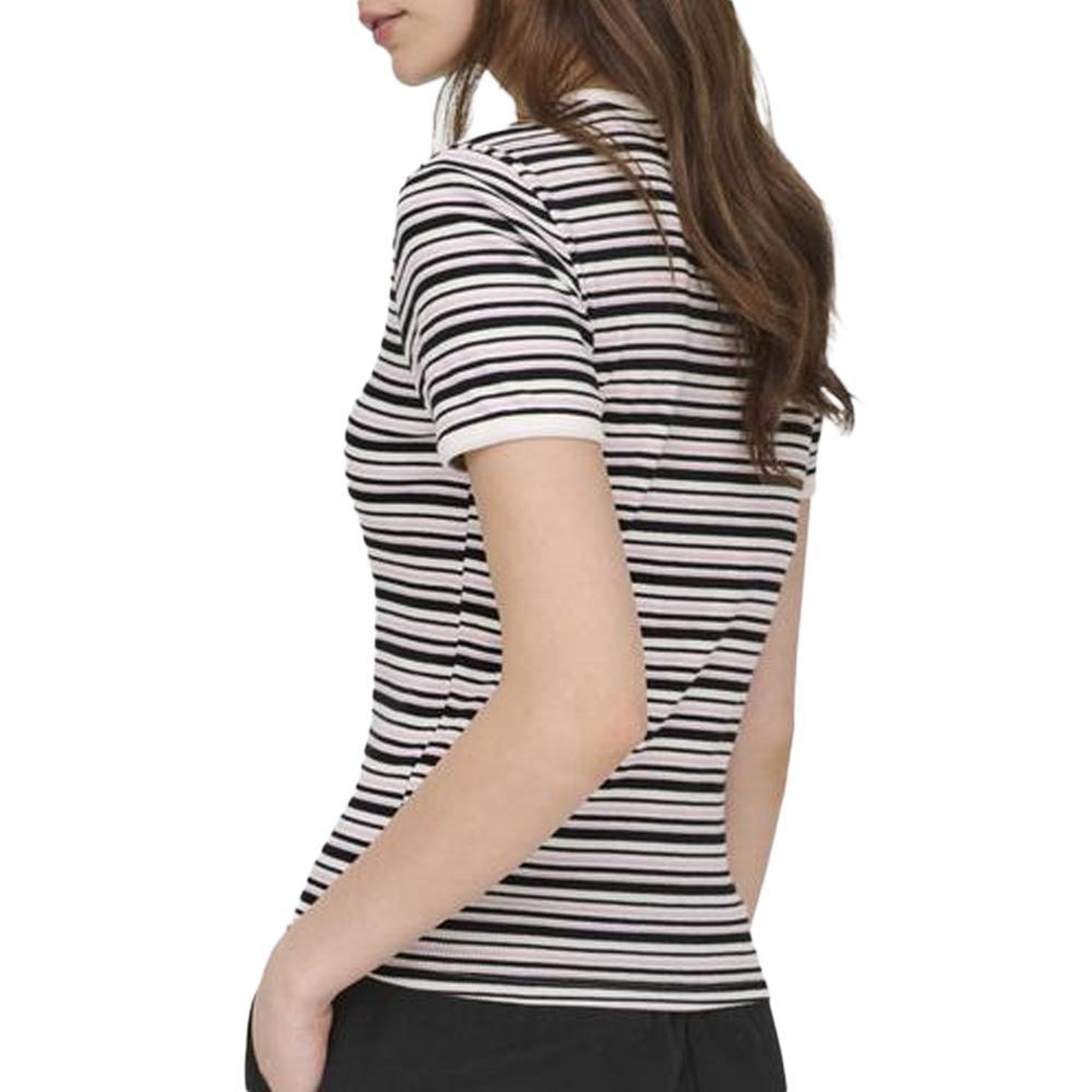 Voir la diapositive 2 : JACQUELINE DE YONG T-Shirt Noir/Blanc Femme JDY Lada