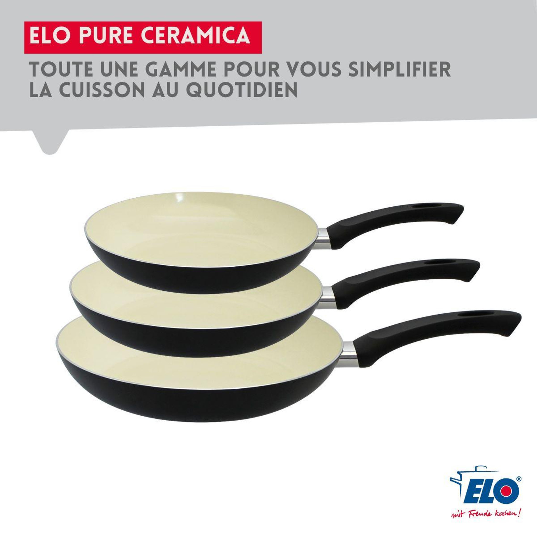 Voir la diapositive 6 : ELO Poêle 20 cm céramique sans PFAS Elo Pure Ceramica