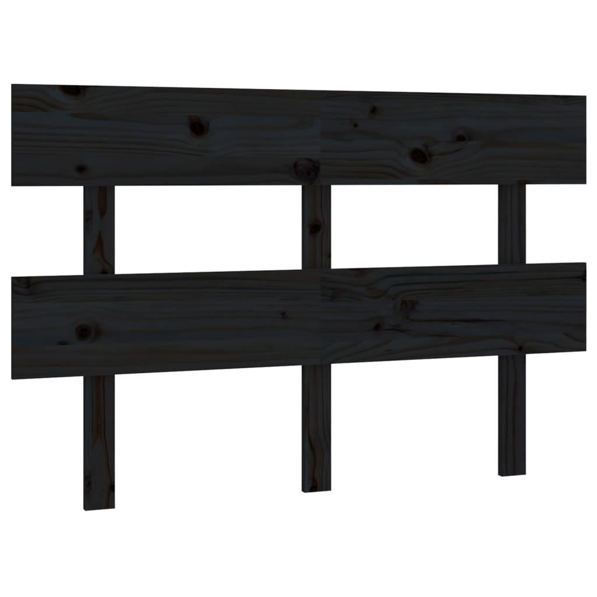 Voir la diapositive 2 : VIDAXL Tete de lit Noir 144x3x81 cm Bois massif de pin