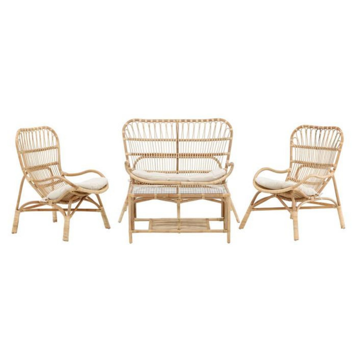 Paris Prix Salon de Jardin en Rotin  Ella  110cm Naturel