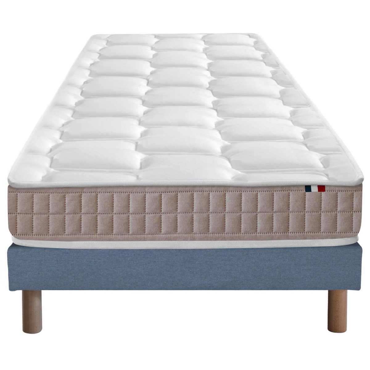 IDLITERIE Ensemble Matelas 100% latex 5 zones ORIGINEL + Sommier - Spécial Dos Sensible - Fabriqué en France