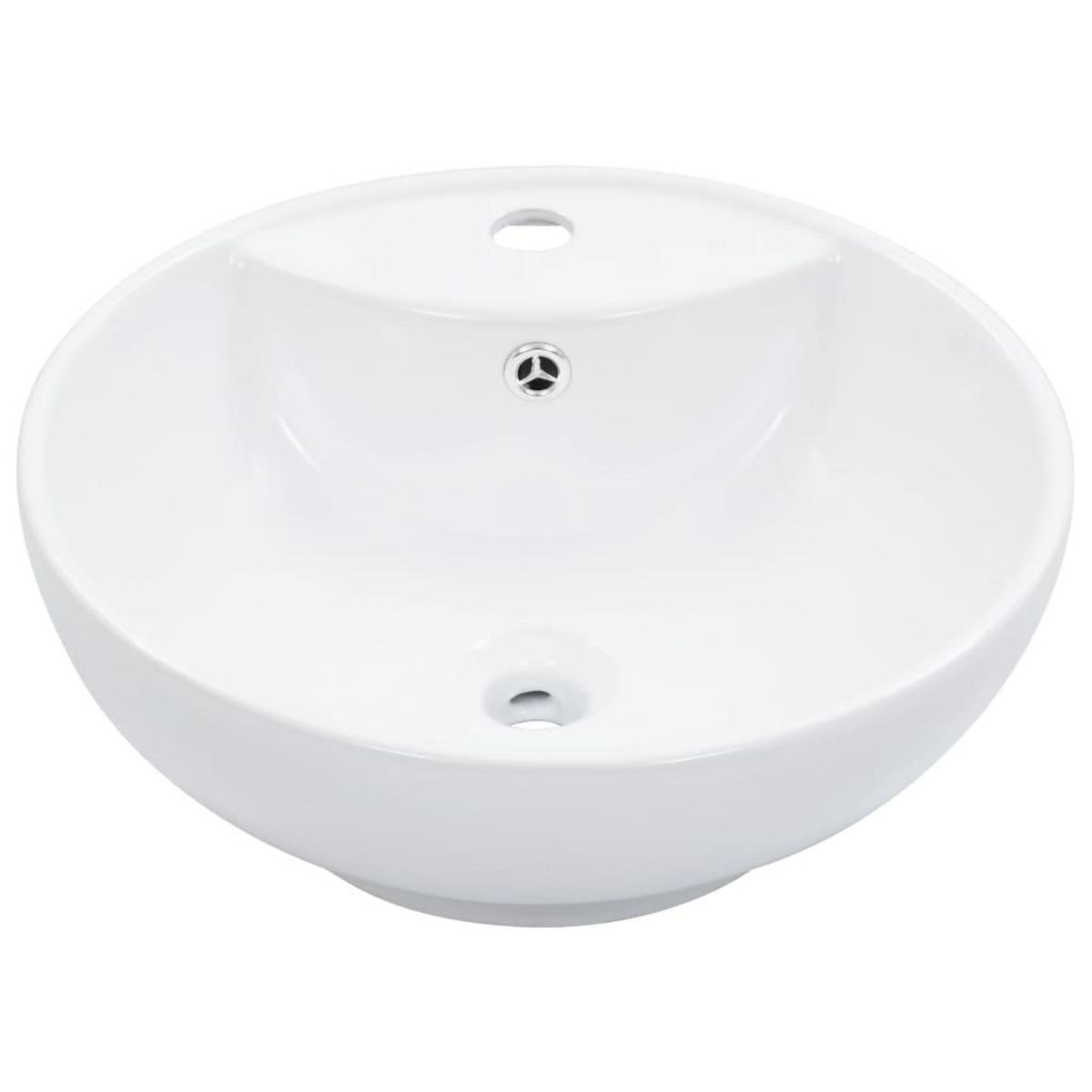 VIDAXL Lavabo avec trop-plein 46,5 x 18 cm Ceramique Blanc