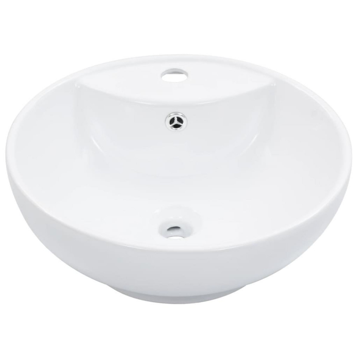 VIDAXL Lavabo avec trop-plein 46,5 x 18 cm Ceramique Blanc