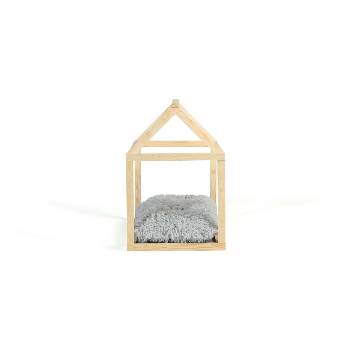 IDOMYA ESSENTIALS Lit cabane pour chat avec coussin gris