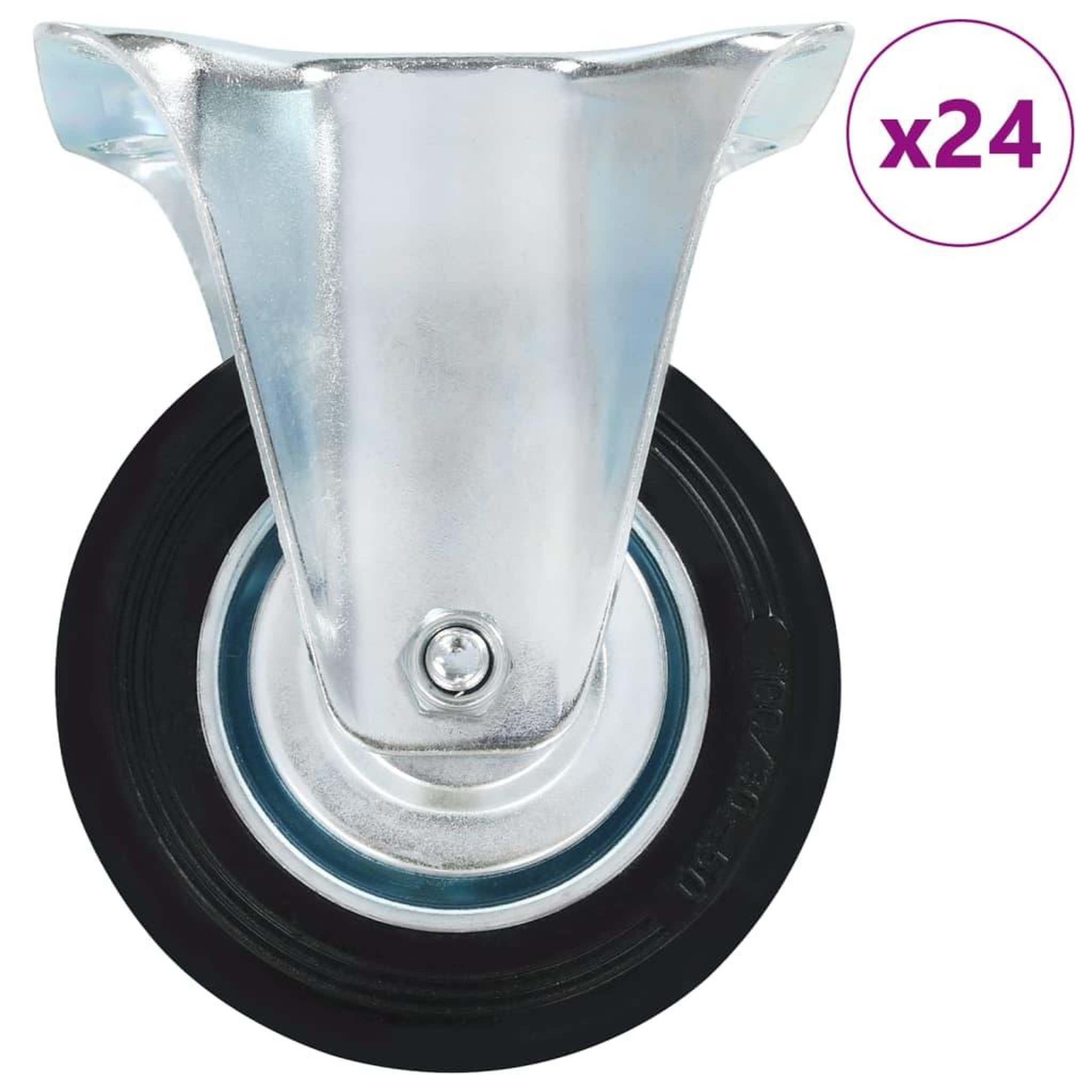 VIDAXL 24 pcs Roulettes fixes 100 mm