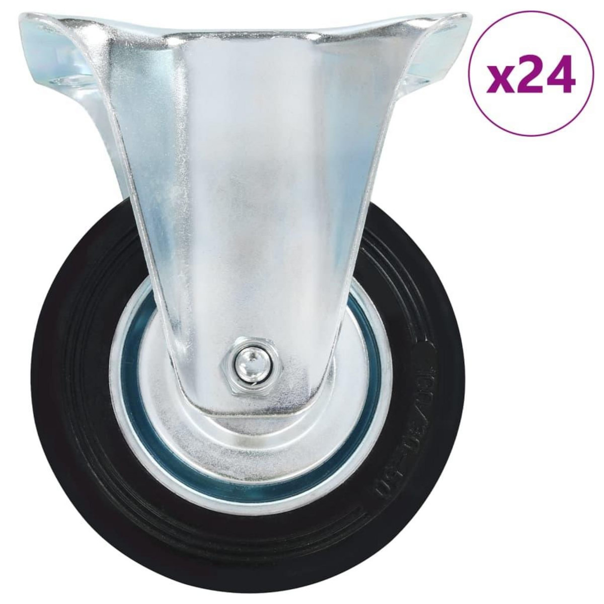 VIDAXL 24 pcs Roulettes fixes 100 mm