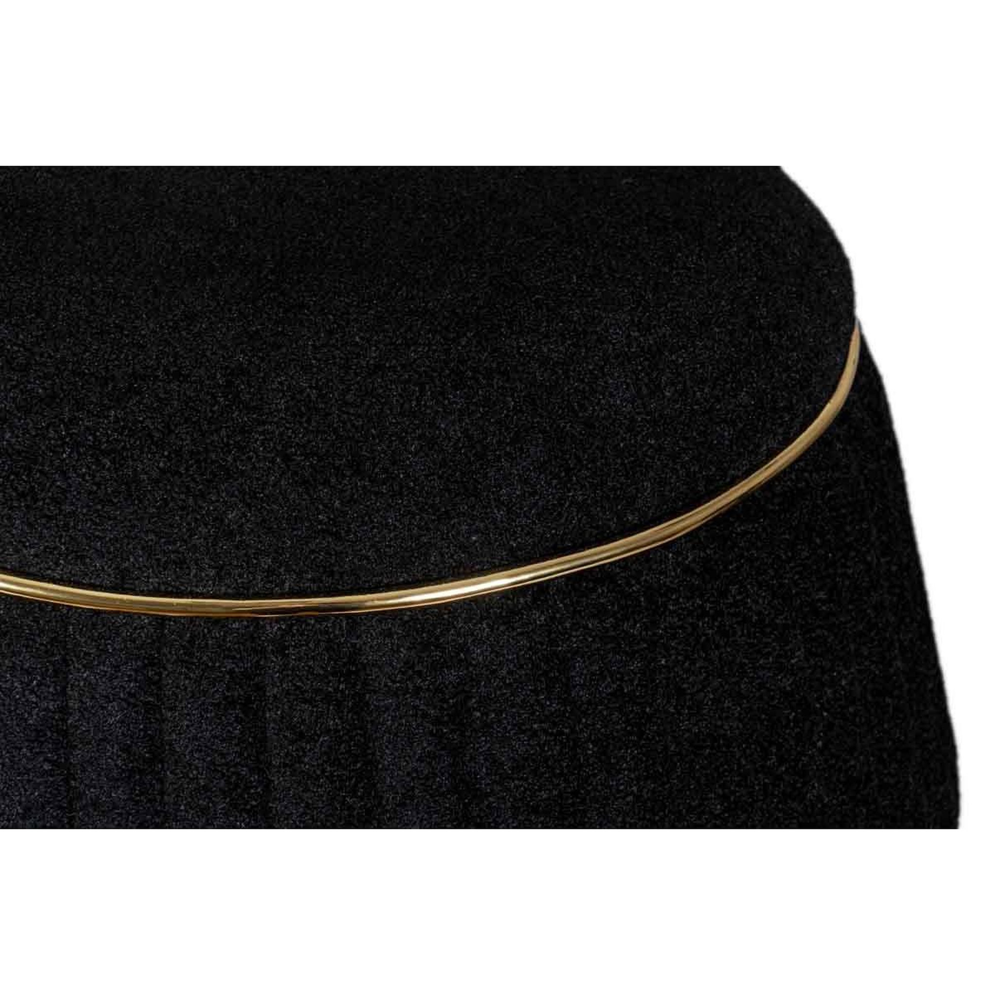 Voir la diapositive 4 : Paris Prix Pouf matelassé design  doric  53cm noir & or