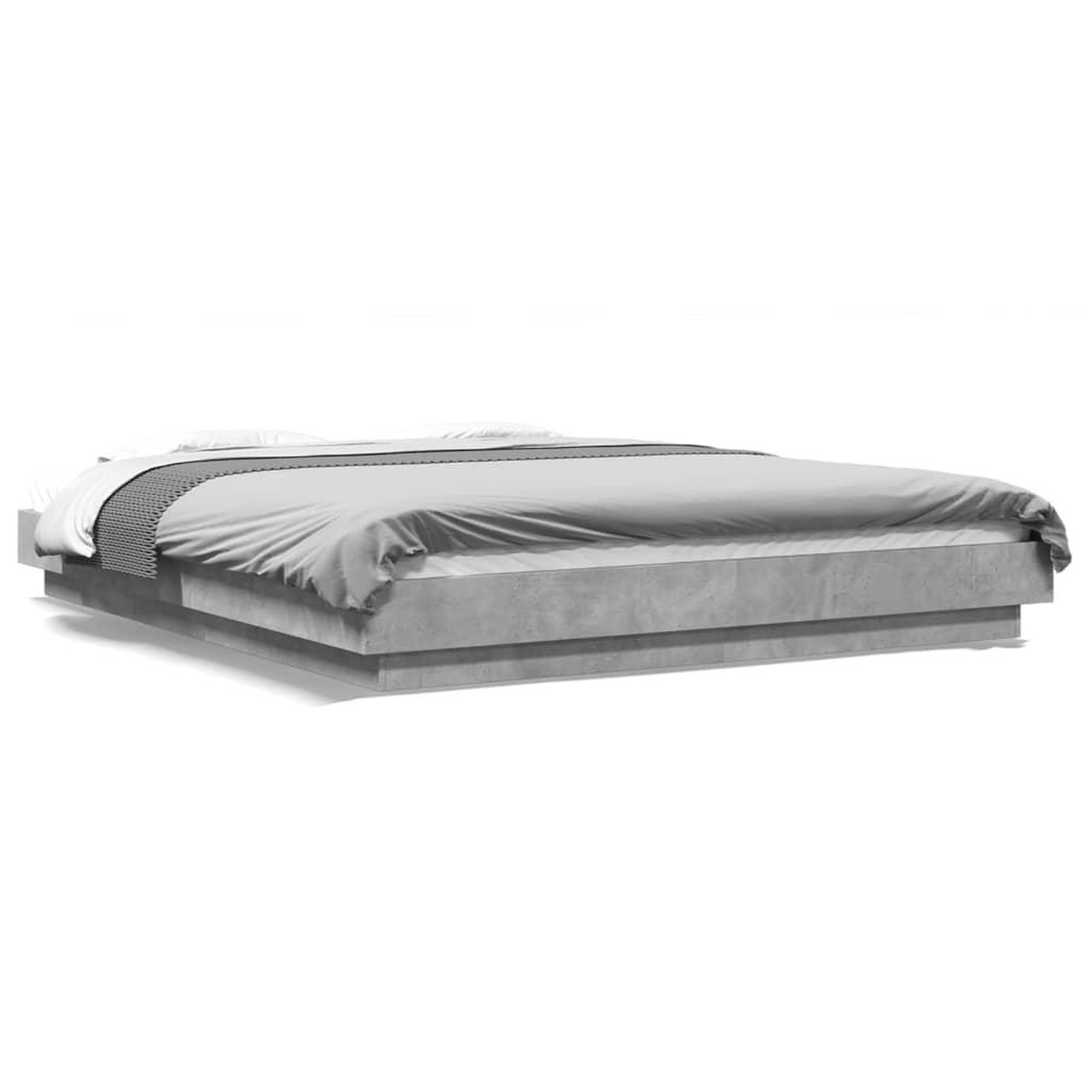 Voir la diapositive 2 : VIDAXL Cadre de lit sans matelas gris beton 160x200 cm