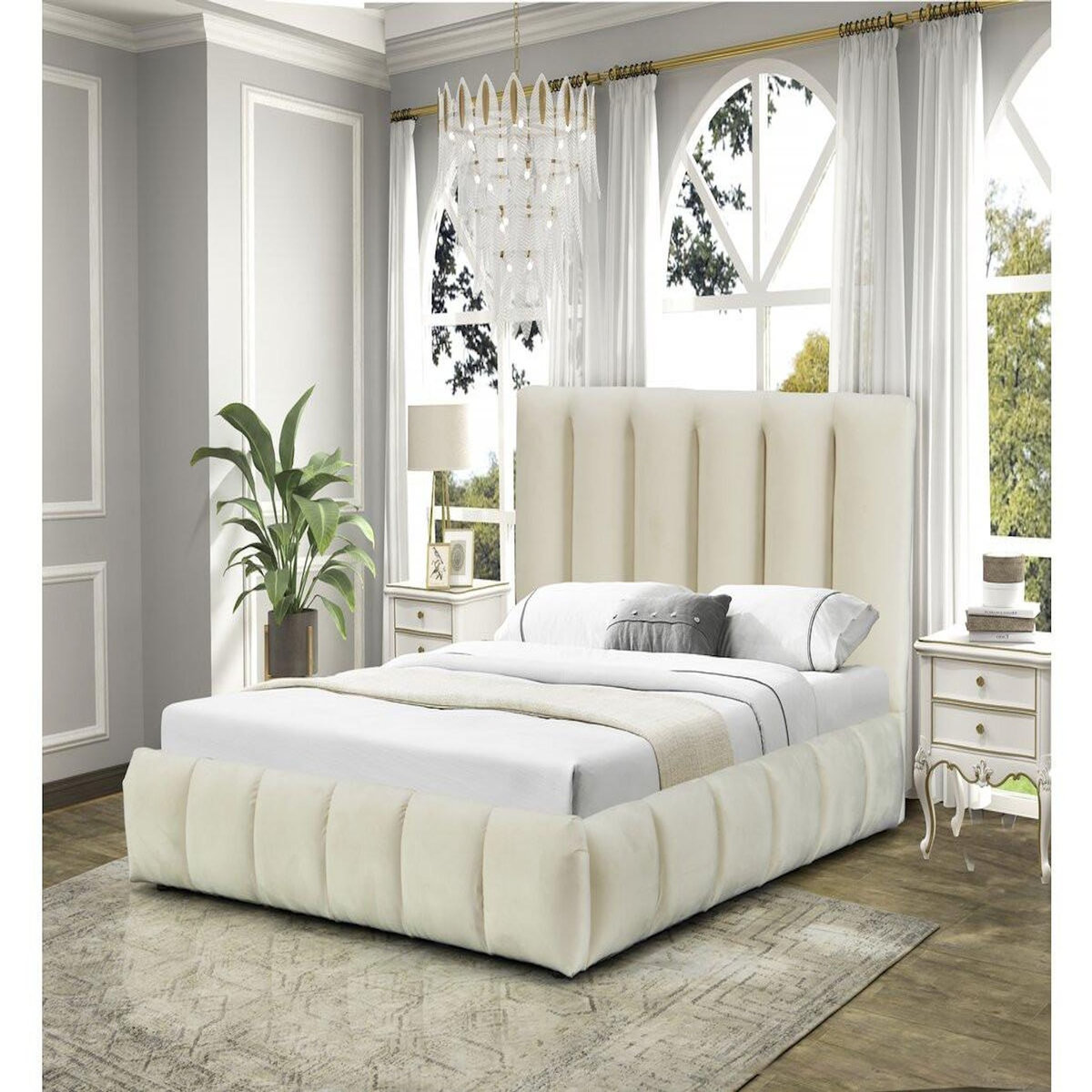 Habitat et Jardin Lit avec coffre  Annie  160 x 200 cm - Beige