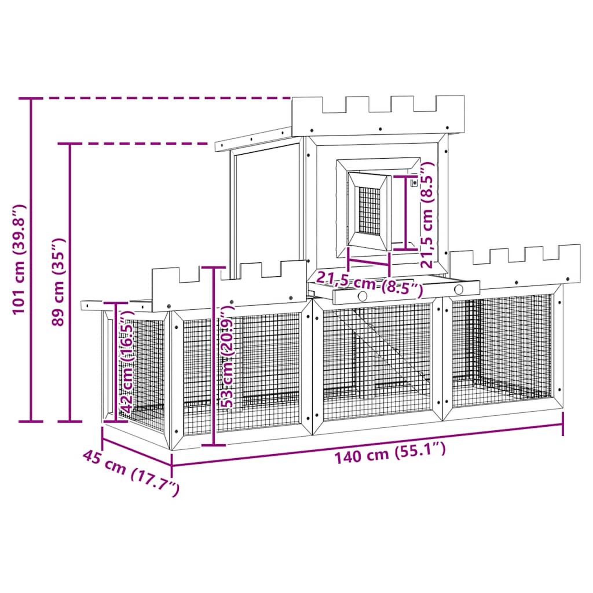Voir la diapositive 6 : VIDAXL Clapier large d'exterieur avec 1 seule maison