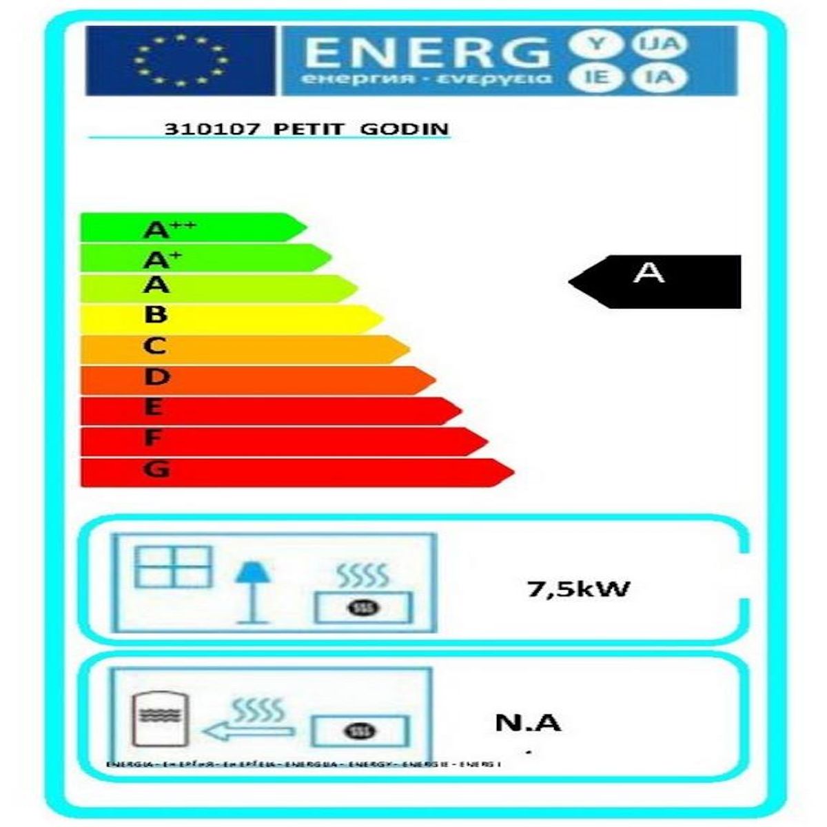 Godin Poêle à bois 7.5wk gris/noir - 310107000033