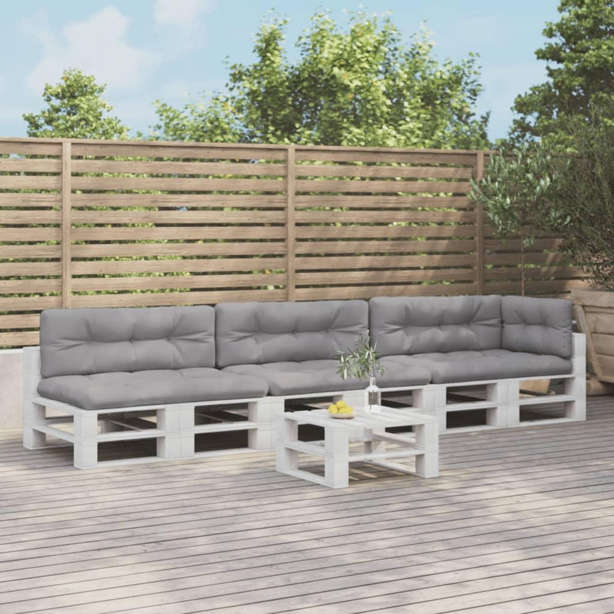 VIDAXL Coussins de palette lot de 7 gris tissu